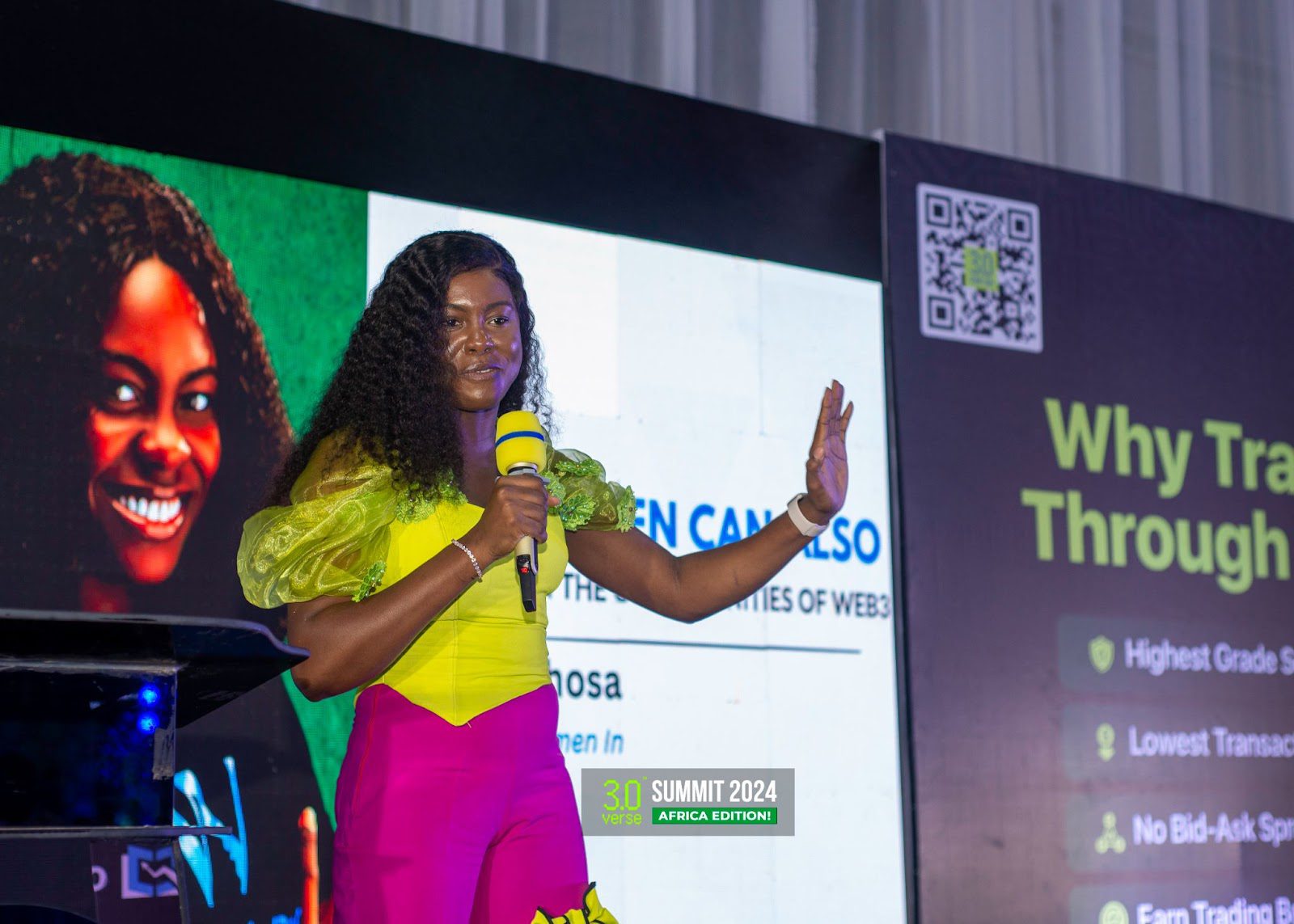 Sarah Idahosa is also a keynote speaker at many events in the Web3 ecosystem.