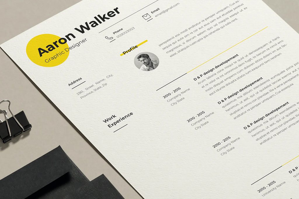 Resume template from Dribble.com